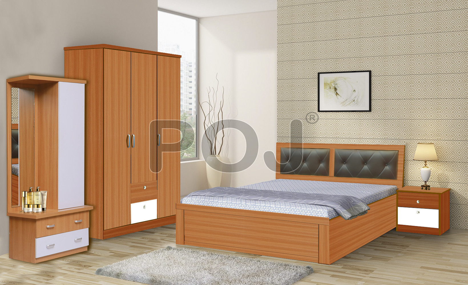 Portar Bedroom Set With Manual Storage