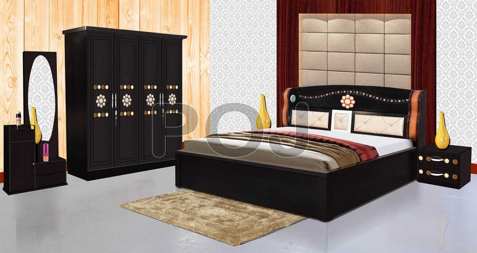 Buy Edeyna Complete Bedroom Sets With 4 Door Wardrobe Online At Best Prices  In Jharkhand, Bihar & Kolkata