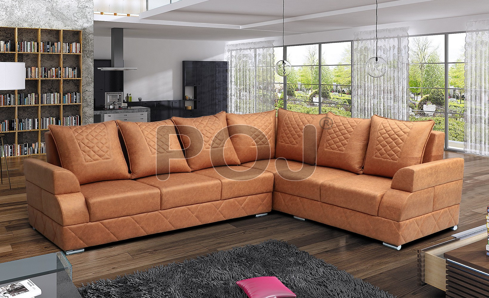 Clemento Corner Sofa Sofa ( Leather 7 Seater )