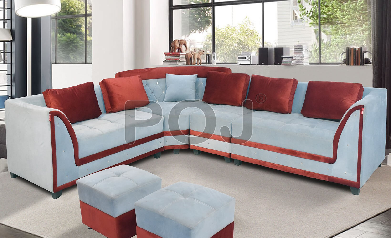 Durg Molfino L Shape Sofa Set 7