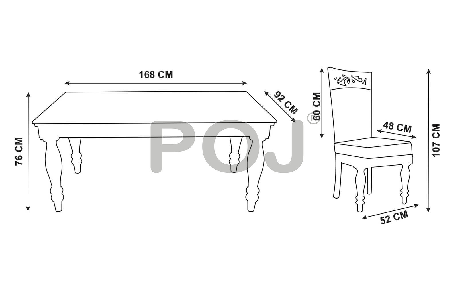 Buy Alan Marble Dining Table Set Made Of Teak Wood Online at Best