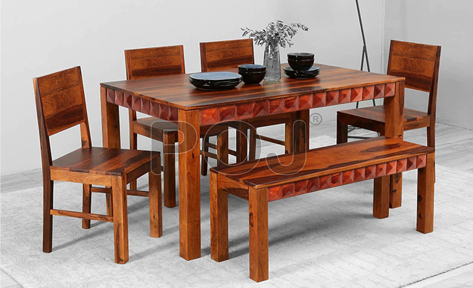 Sheesham Solid Wood 6 Seater Dining Table