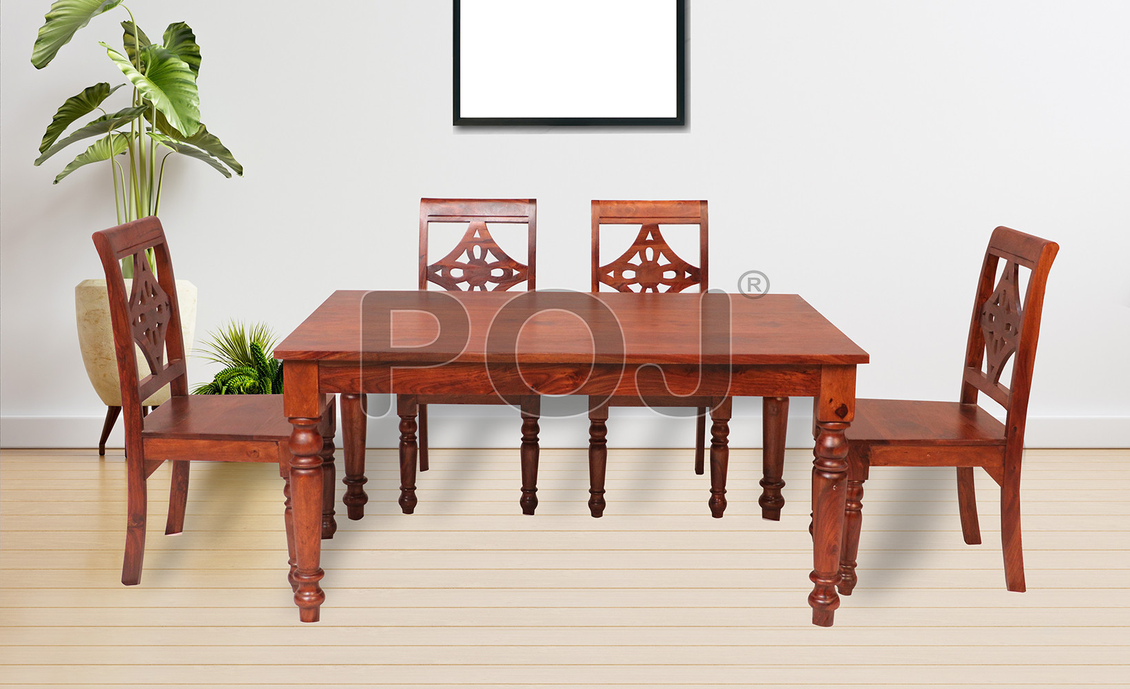 Sheesham Wood Dining Table Set