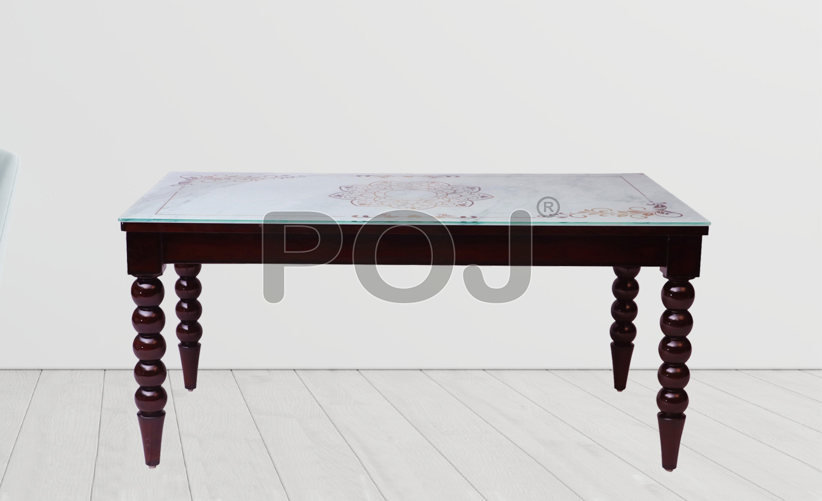 Leo 6 Seater Dining Table with Glass Top
