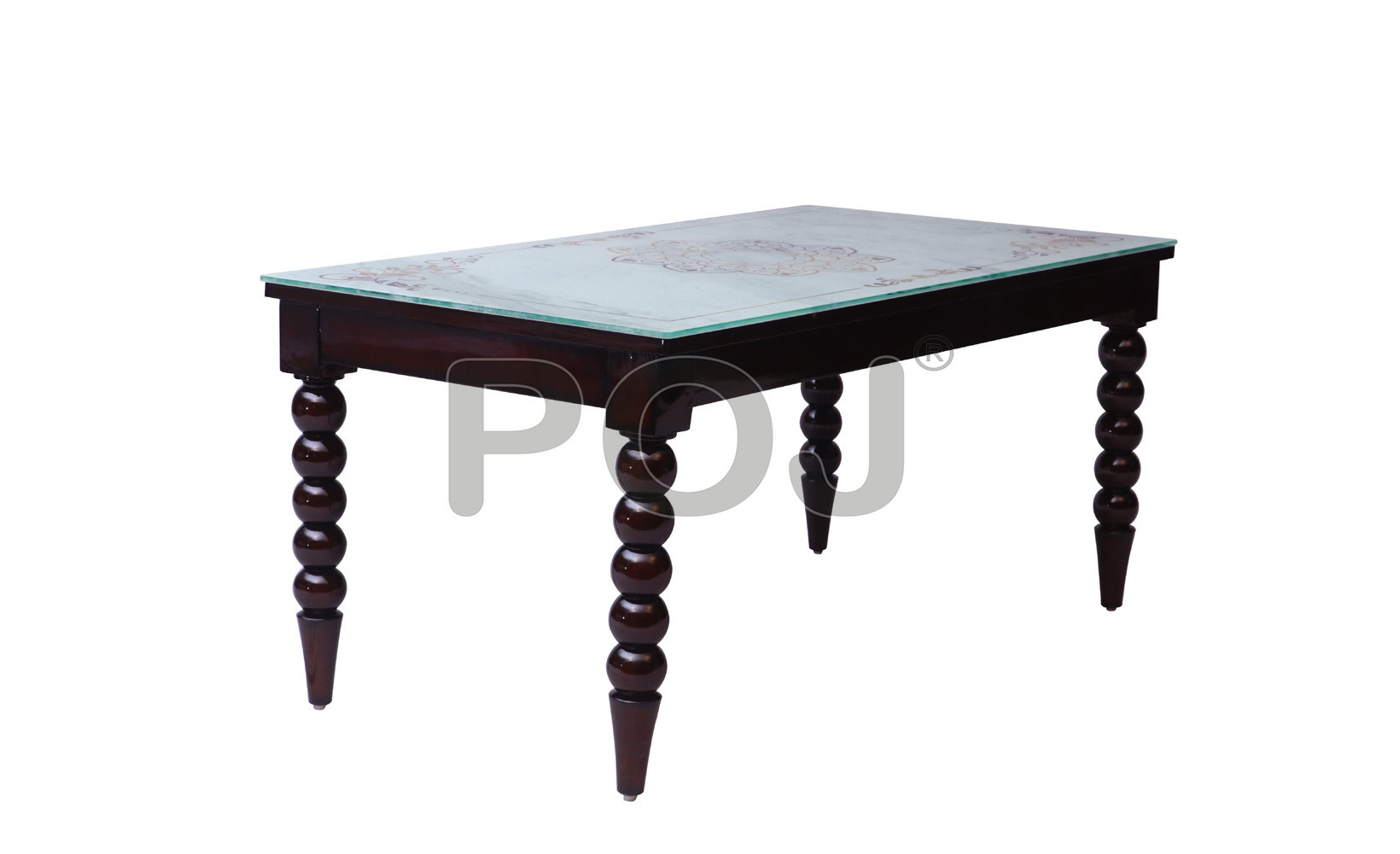 Leo 6 Seater Dining Table with Glass Top