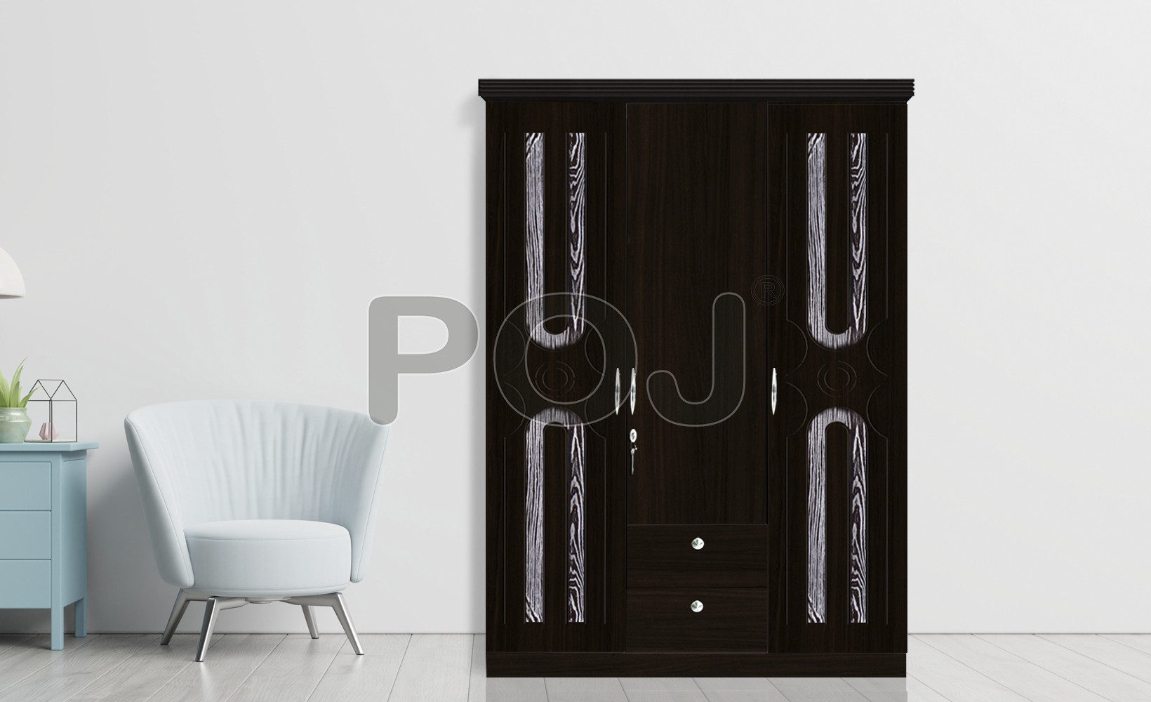 Buy Javier 3 Door Wardrobe With 2d Pattern Online at Best Prices