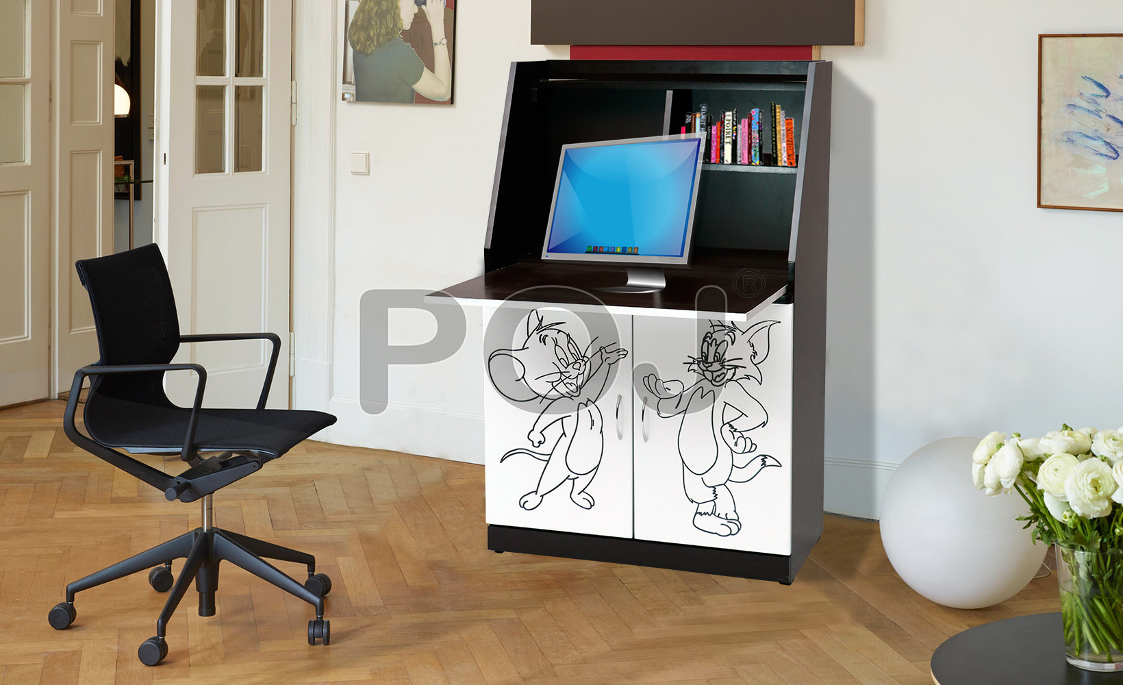 Children's Study Table for TOM & JERRY with Cartoon Printed Hardwood  Painted Finish from Study Partner
