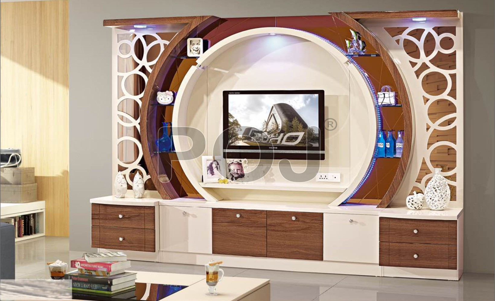 Buy James Wall Unit In Garden Walnut PU Polish Online at Best Prices in  Jharkhand, Bihar & Kolkata