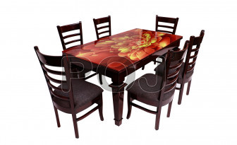 Daelyn Dining Table Set With Beautiful Designer Glass On Top