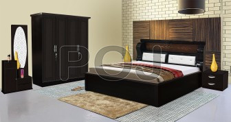 Ava Bedroom Set Package With 4 Door Storage Cabinet