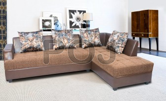 Ladybug L Shape Sofa Set ( Leatherette & Fabric Mix Sofa )