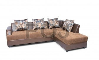 Ladybug L Shape Sofa Set ( Leatherette & Fabric Mix Sofa )