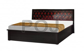 Aspen (RTA) King Size Bed Red Color 3D Design On Bed Head