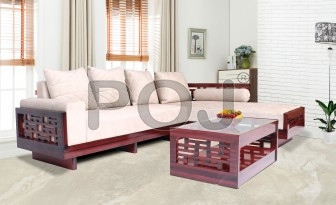 Jali Corner Sofa Set With High-Density Foams In Seates ( 5 Seater Sofa )