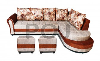 Peching Corner Sofa Set With High Density Foams ( 7 Seater Sofa )