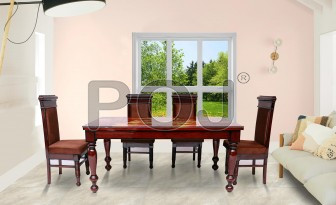 Luna Dining Table Set With Beautiful Designer Glass On Top