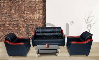 Berry Sofa Set In Black Leatherette Finish