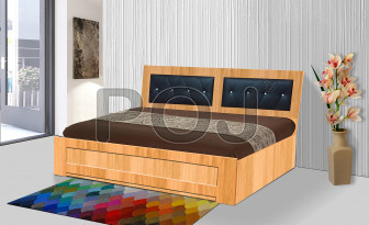 Portar King Size Bed With Manual Storage ( Color - Birch )