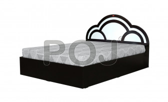 Yuko King Size Bed with Hydraulic Storage in Dark Wallnut Finish