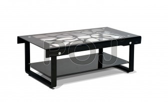 Troy Glass Top Centre Table In Black Colour