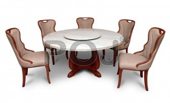 Pablo Italian Marble Dining Table Set In White Colour
