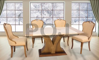 Chloe 6 Seater Marble Dining Table And Comfy Dining Chair
