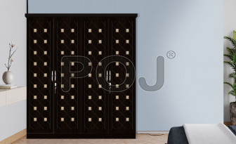 Malm 4 Door Wardrobe With 3d Pattern Design On Door