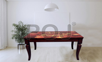 Dahlia Dining Table With Beautiful Designer Glass On Top