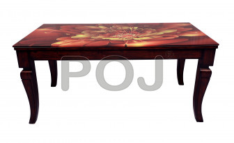 Dahlia Dining Table With Beautiful Designer Glass On Top