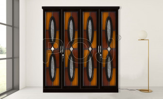 Dean 4 Door Wardrobe With Emboss Pattern On Door