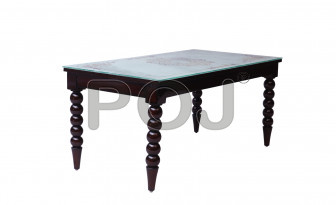 Leo 6 Seater Dining Table with Glass Top