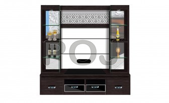 Lily Wall  Unit With Storage Drawers & Glass Shelves