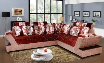 Banjo L Shape Sofa Set ( Fabric 8 Seater Sofa Set )