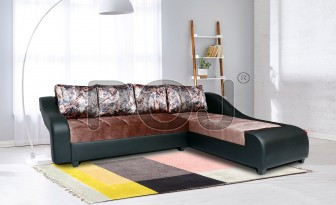 Patna L Sofa Set Made Of High-Quality Leatherette & Fabric