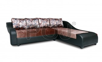 Patna L Sofa Set Made Of High-Quality Leatherette & Fabric
