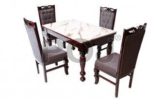 Finn Marble Dining Table With Frame Made Of Teak Wood