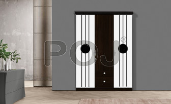 Bryndel 3 Door Wardrobe With 3D Design And PU Polish Making It Stain-Free