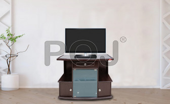 Engineered Wood Free Standing TV Unit In Walnut Finish